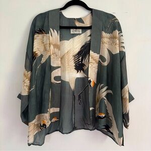 Slate Stork Kimono - One Hundred Stars